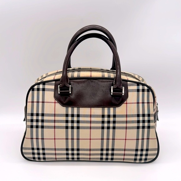 BURBERRY Classic Beige Nova Check Dome Bowler Bag - Picture 4 of 15